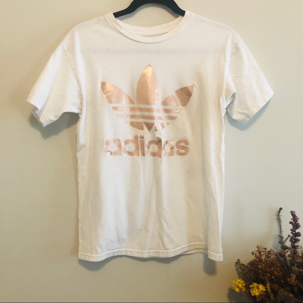 ✌🏼2/$10 | Adidas | Rose Gold Foil T-shirt